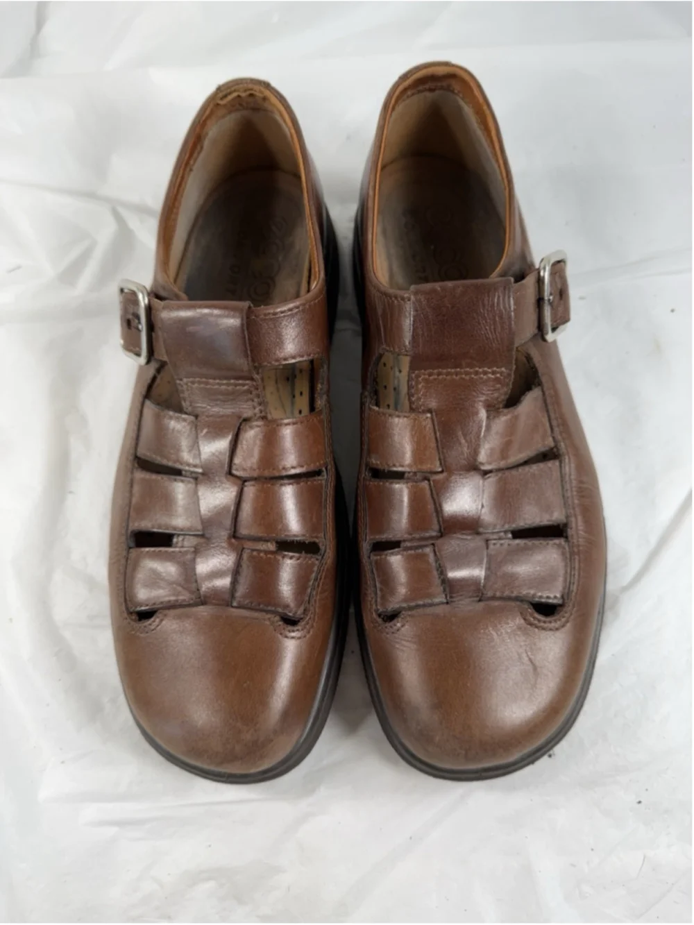 ECCO Women's Brown Leather Casual Shoes Sz 40